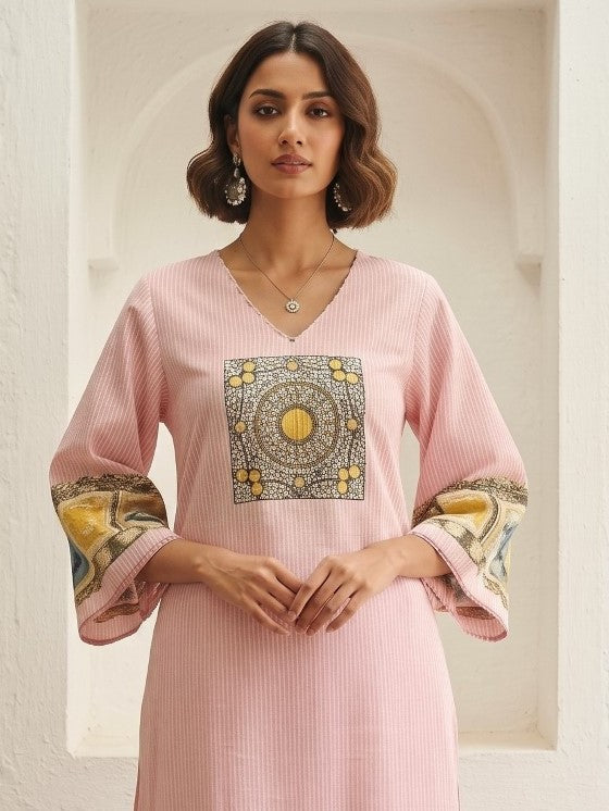 Virosh Softpink cotton kurta pant set