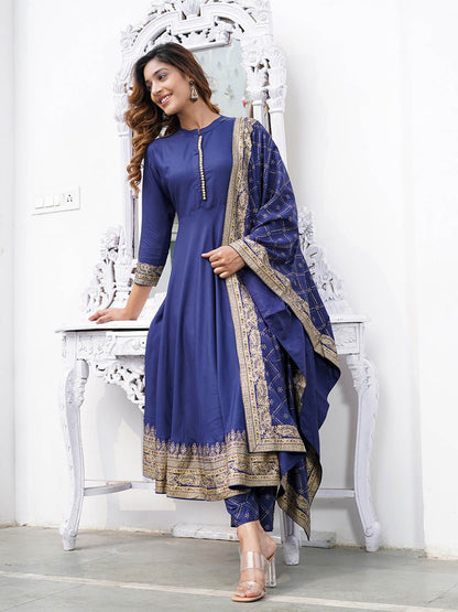 Dhiyona KL Women Floral Printed Regular Kurta with Palazzos & With Dupatta
