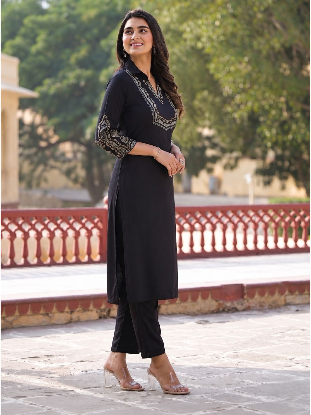 Vartika Onyx Embroidered Kurta Pant Set
