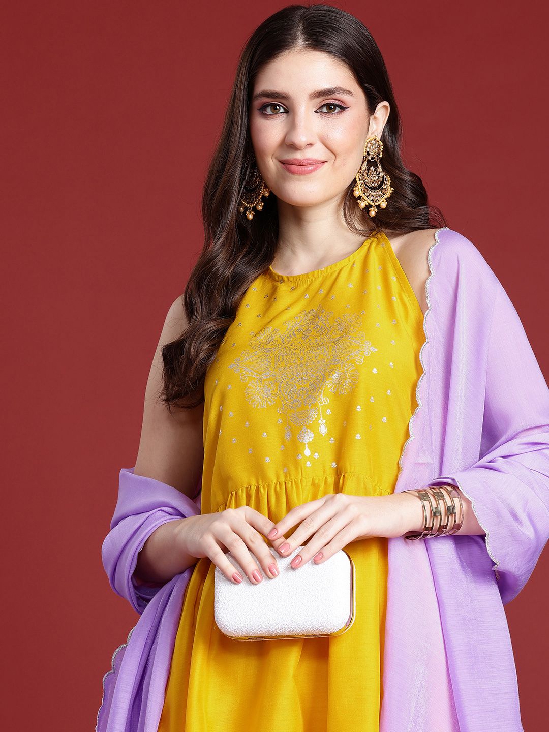 Dhiyona AN Women Ethnic Motifs Printed Regular Kurti With Sharara & Dupatta