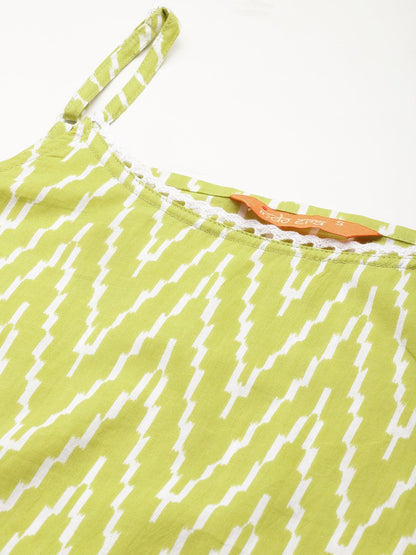 Dhiyona IE Chevron Printed Pure Cotton Kurta