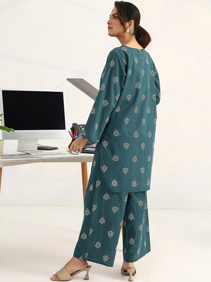 Women Ethnic Motifs Printed Regular Cotton Blend Kurta with Palazzos