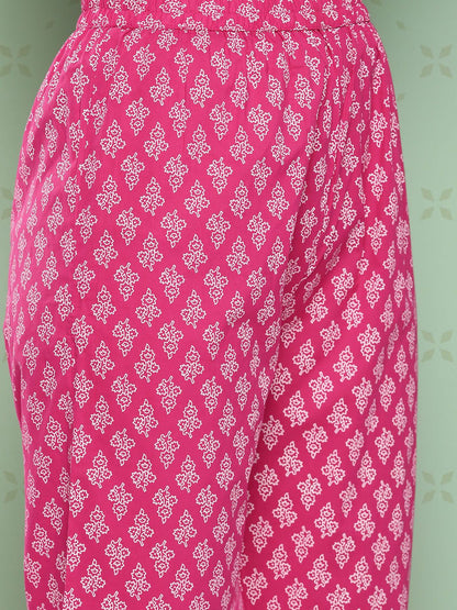 Dhiyona KL Women Ethnic Motifs Printed Empire Gotta Patti Kurta with Trousers & With Dupatta