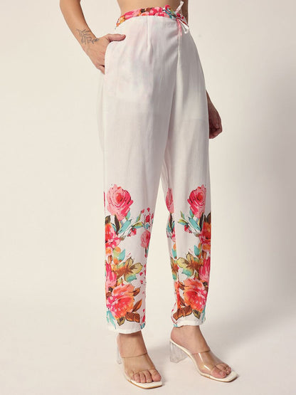 Dhiyona IS Women's Women Floral Printed Kurta with Trousers