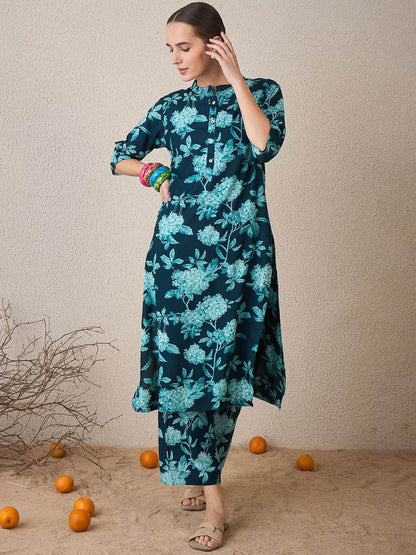 Women Floral Printed Regular Kurta with Palazzos