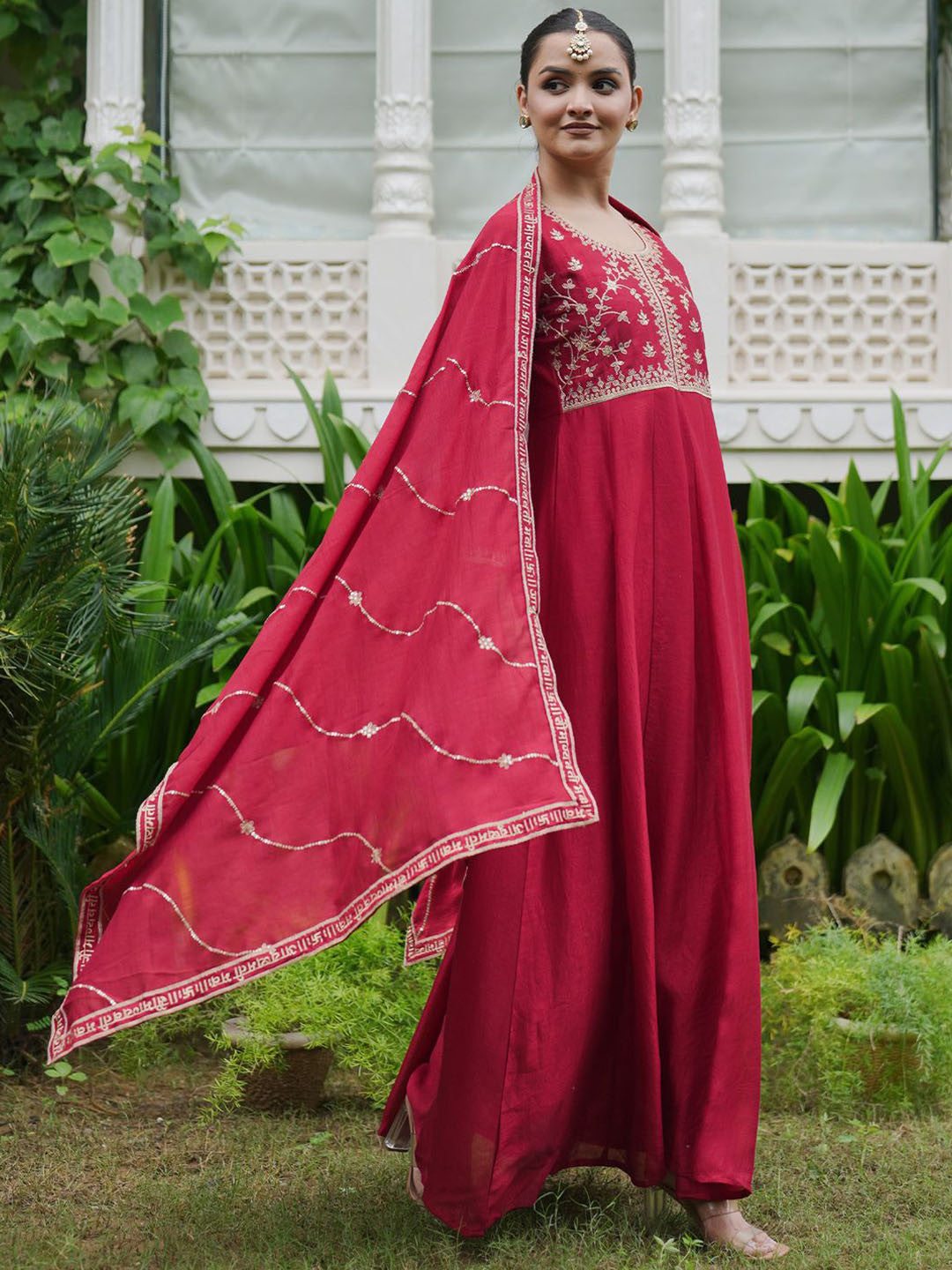 Women Ethnic Motifs Embroidered Empire Kurta with Trousers With Dupatta