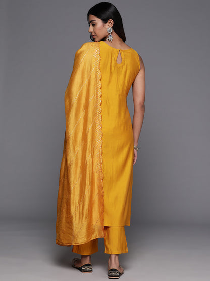 Regular Sequinned Kurta with Trousers Dupatta