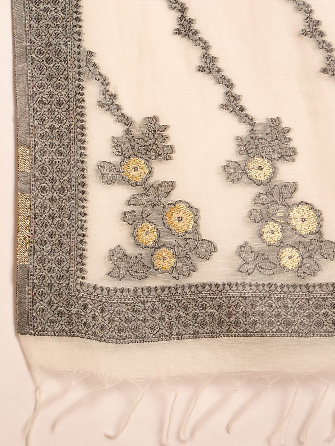 Summer Embroidered Zari V-Neck Straight Kurta & Palazzo With Dupatta