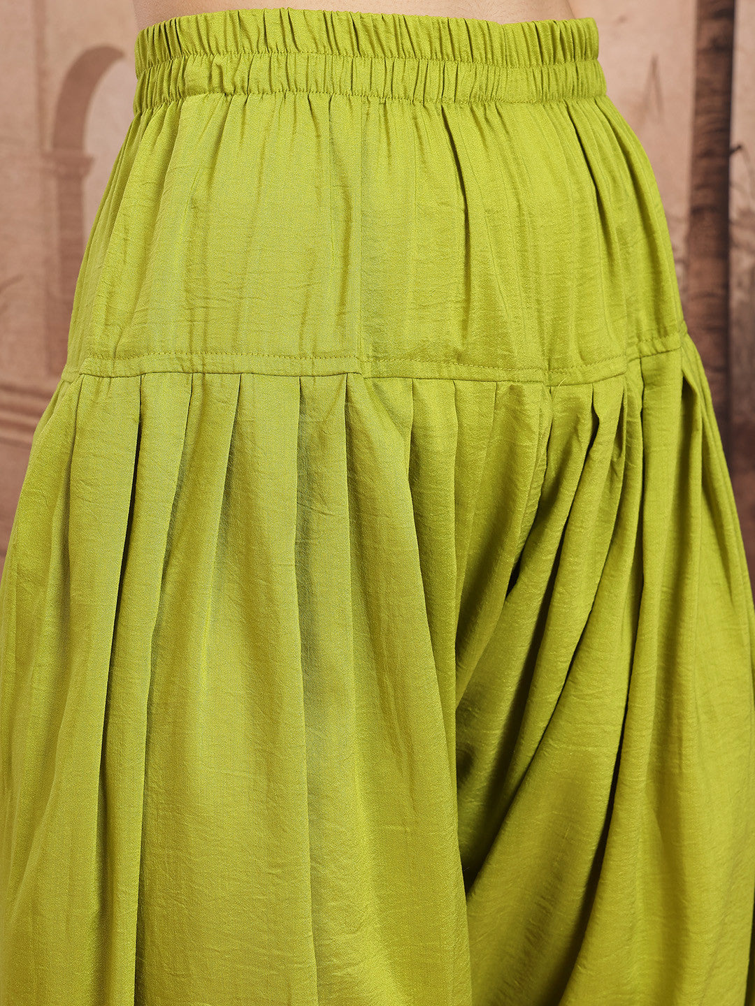 Geometric Printed Gotta Patti Panelled Kurta with Salwar & With Dupatta