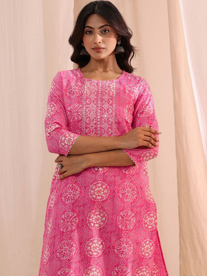Women Ethnic Motifs Printed Regular Thread Work Kurta with Trousers & With Dupatta