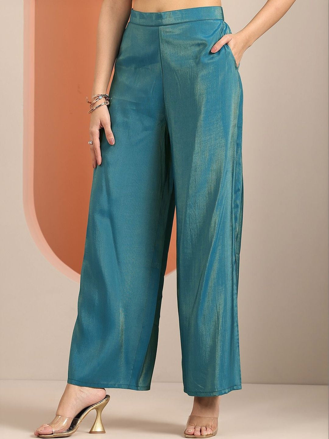 Women Regular Mirror Work Kurta with Palazzos