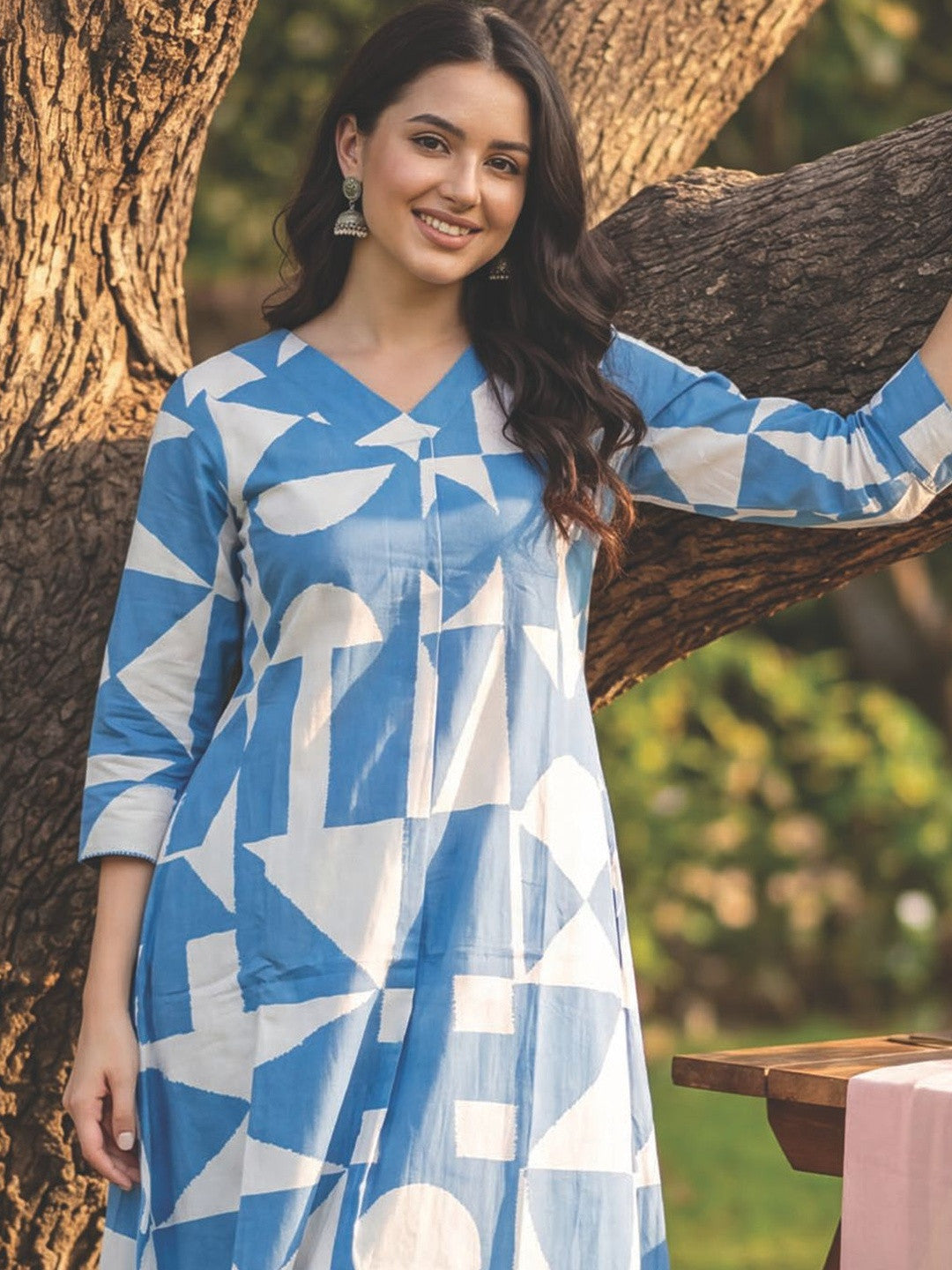 Women Printed Regular Pure Cotton Kurta with Trousers