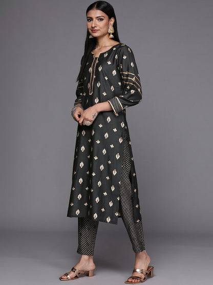 Women Ethnic Motifs Printed Regular Gotta Patti Kurta with Trousers & With Dupatta
