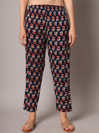 Dhiyona KL Floral Printed Round Neck Gotta Patti Straight Kurta With Trousers & Dupatta