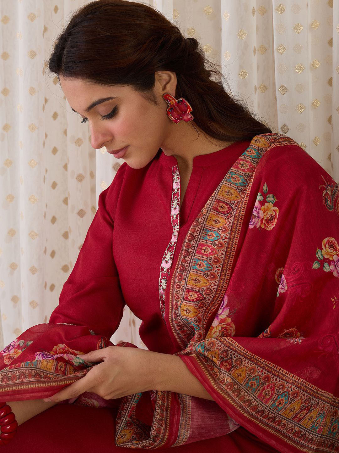 Straight Kurta With Trouser & Dupatta