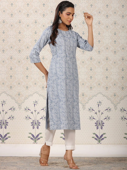 Dhiyona OD  Printed Round Neck Straight Kurta