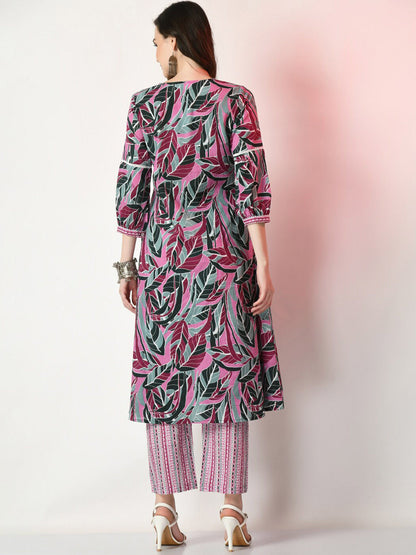 Floral Printed Straight Kurta With Trouser