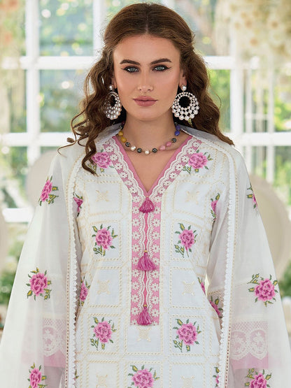 Women Floral Embroidered Regular Thread Work Pure Cotton Kurta
