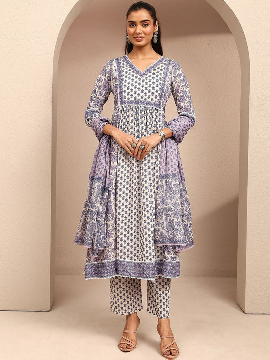 Women Ethnic Motifs Printed Empire Kurta with Trousers & With Dupatta