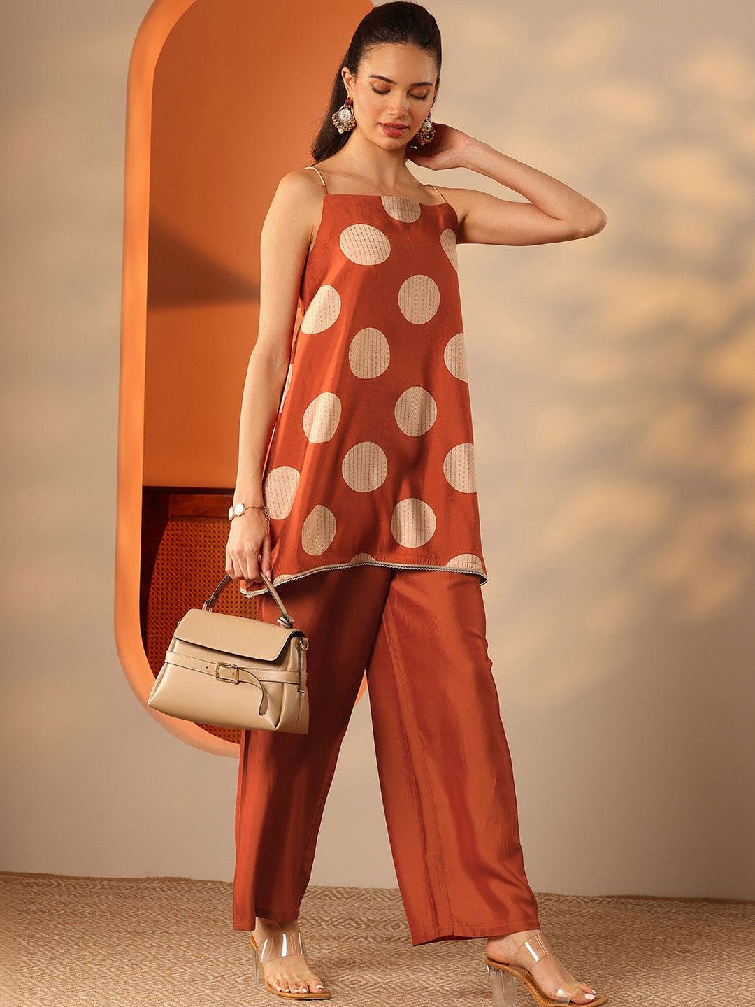 Women Printed Regular Top with Trousers