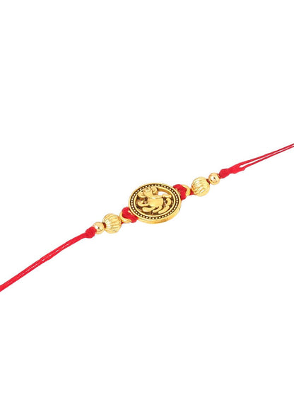 Dhiyona Set Of 3 Thread Rakhis With Roli Chawal Chandan & Mishri