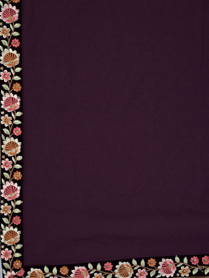 Dhiyona IN Ethnic Motifs Embroidered Thread Work Georgette Kurta With Sharara And Dupatta