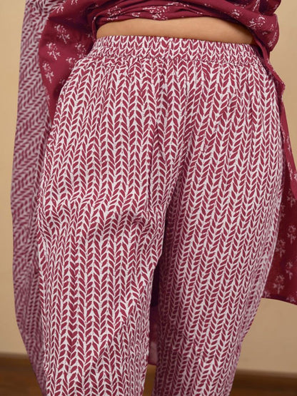 Dhiyona KL Women Paisley Printed Regular Mirror Work Pure Cotton Kurta with Trousers & Dupatta