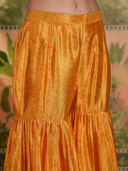 Dhiyona SN Embroidered V-Neck Kurta & Sharara With Dupatta