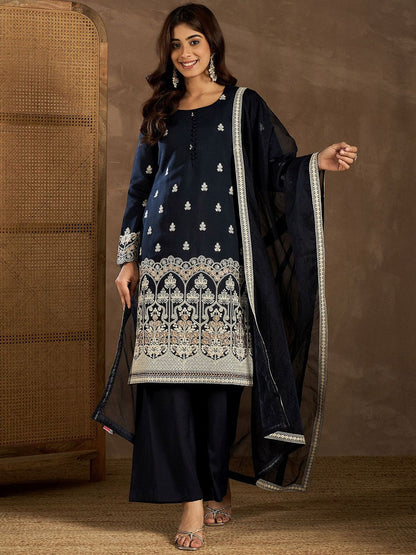 Dhiyona IN Women Floral Embroidered Kurta with Palazzo & Dupatta