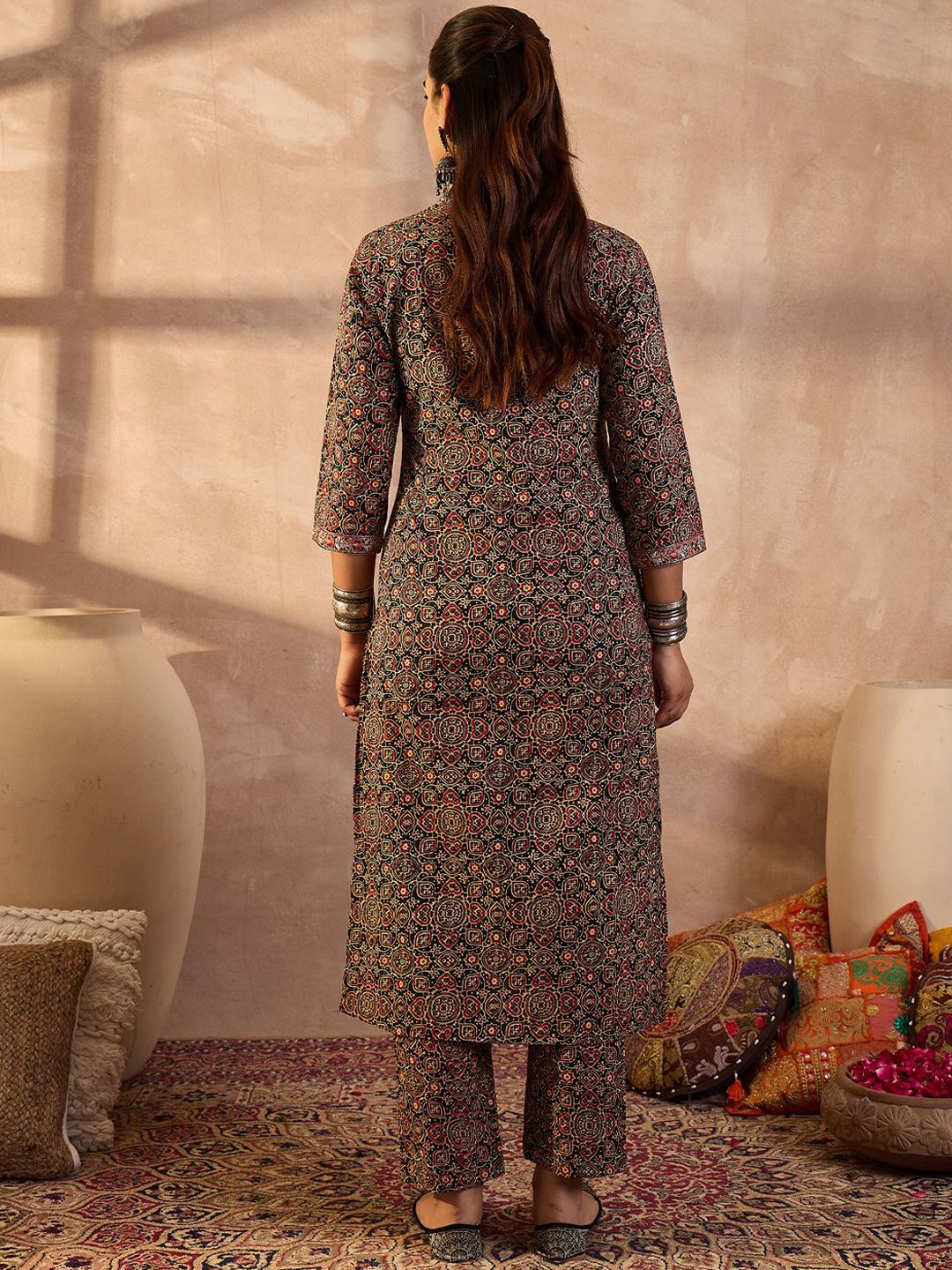 Dhiyona IE Printed Pure Cotton Tunic With Trousers
