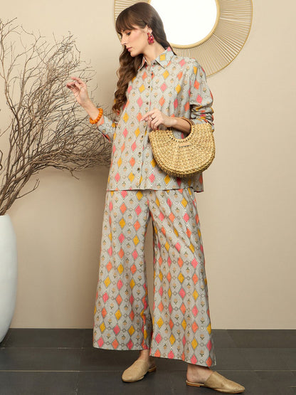 Dhiyona IE Printed Shirt With Trousers