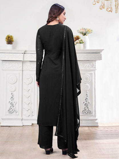 Dhiyona IN Women Ethnic Motifs Regular Sequinned Kurta with Palazzos & With Dupatta