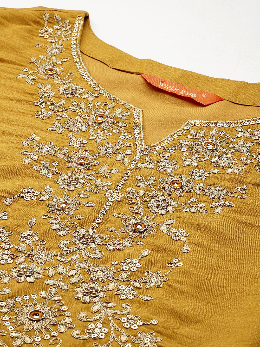 Ethnic Motifs Embroidered Yoke Kurta with Trousers & With Dupatta
