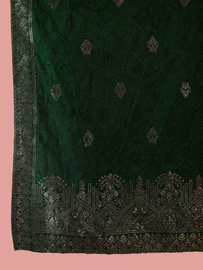 Dhiyona SN Women's Floral Embroidered Straight Kurta With Trouser And Dupatta