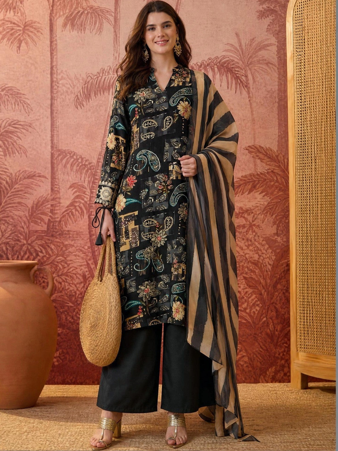 Dhiyona SN Women Ethnic Motifs Printed Regular Kurta with Palazzos & With Dupatta