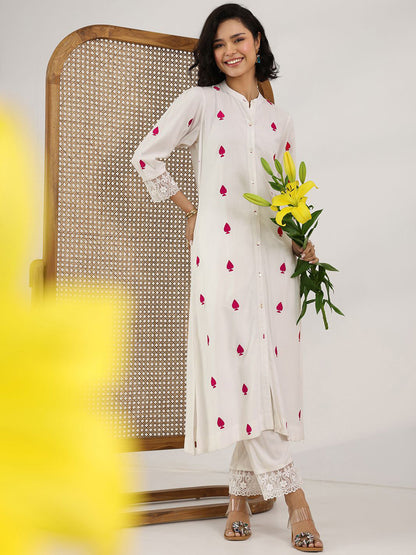 Women Ethnic Motifs Embroidered Regular Kurta with Trousers
