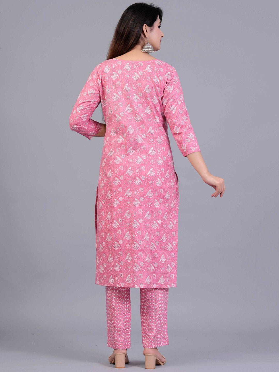 Dhiyona KL Ethnic Motif Printed Regular Pure Cotton Kurta With Trousers & Dupatta