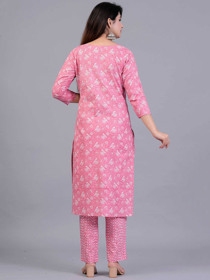 Dhiyona KL Ethnic Motif Printed Regular Pure Cotton Kurta With Trousers & Dupatta