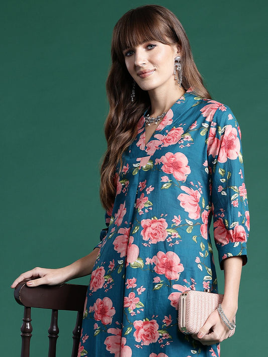 Dhiyona IE Floral Printed Pure Cotton Co-Ords