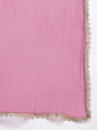 Dhiyona HOP Jashn Yoke Design Sequinned Zari Work Kurti With Sharara & Dupatta