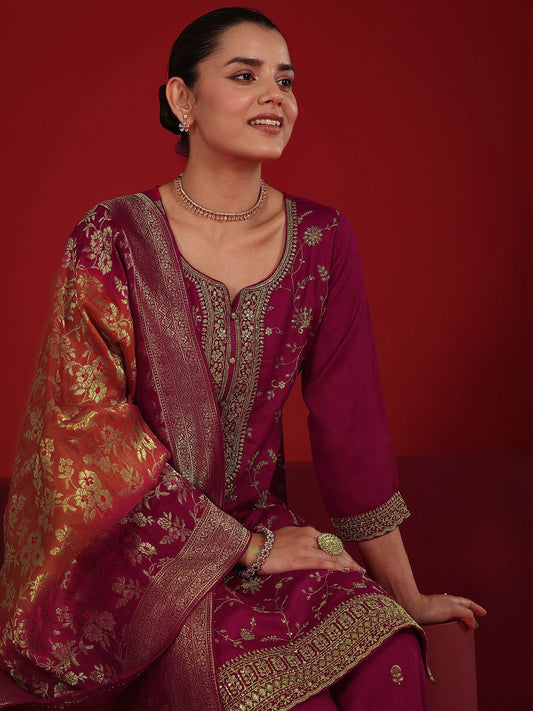 Dhiyona LL Women Floral Embroidered Regular Kurti with Palazzos & With Dupatta