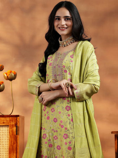Dhiyona LL Women Floral Regular Kurta with Palazzos & With Dupatta