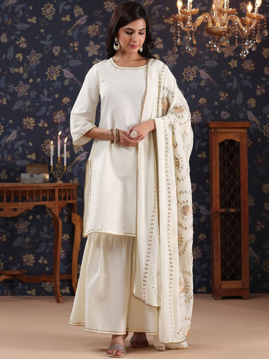 Dhiyona HOP Gotta Patti Kurta With Sharara & Dupatta