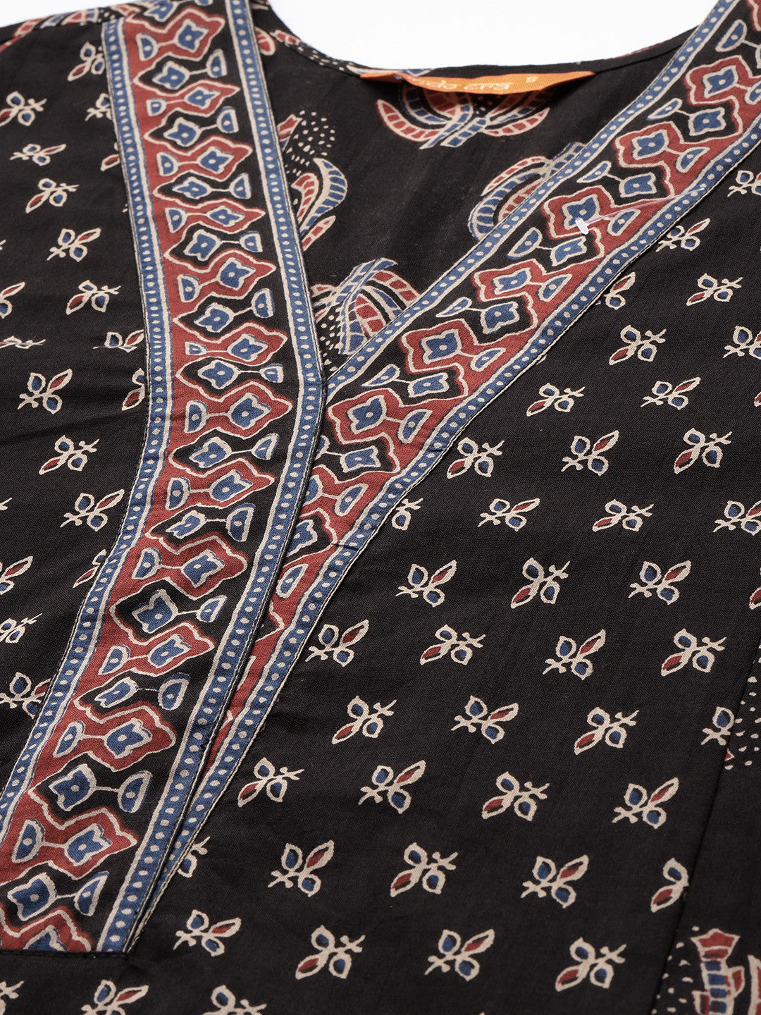 Ethnic Motifs Printed Panelled Pure Cotton Kurta with Trousers & Dupatta