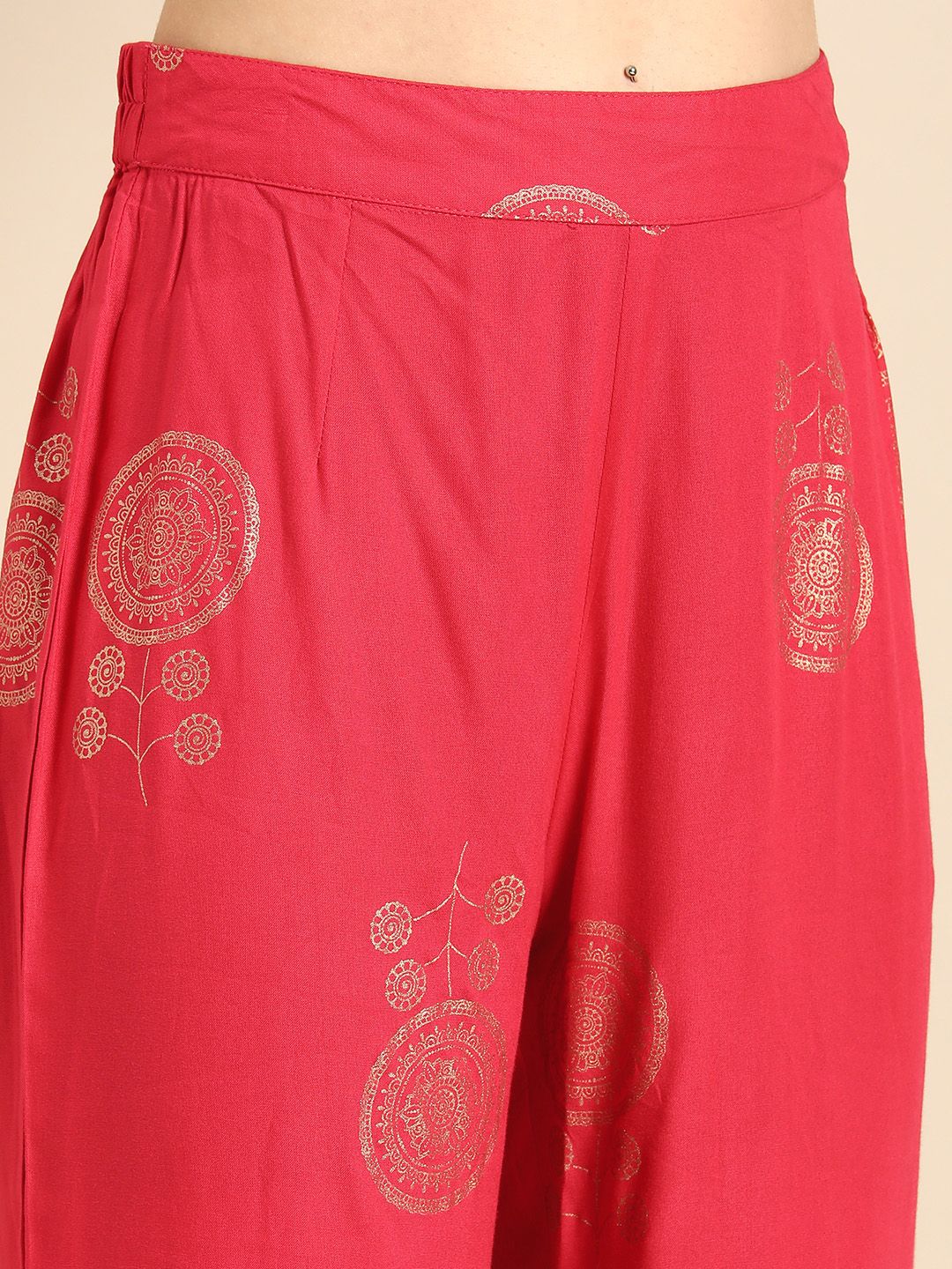 Dhiyona AN Ethnic Motifs Printed A-Line Flared Kurta with Sharara