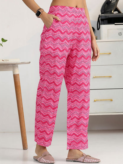 Women Ethnic Motifs Printed Pleated Kurta with Trousers
