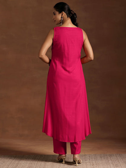 Women Pleated Kurta with Trousers
