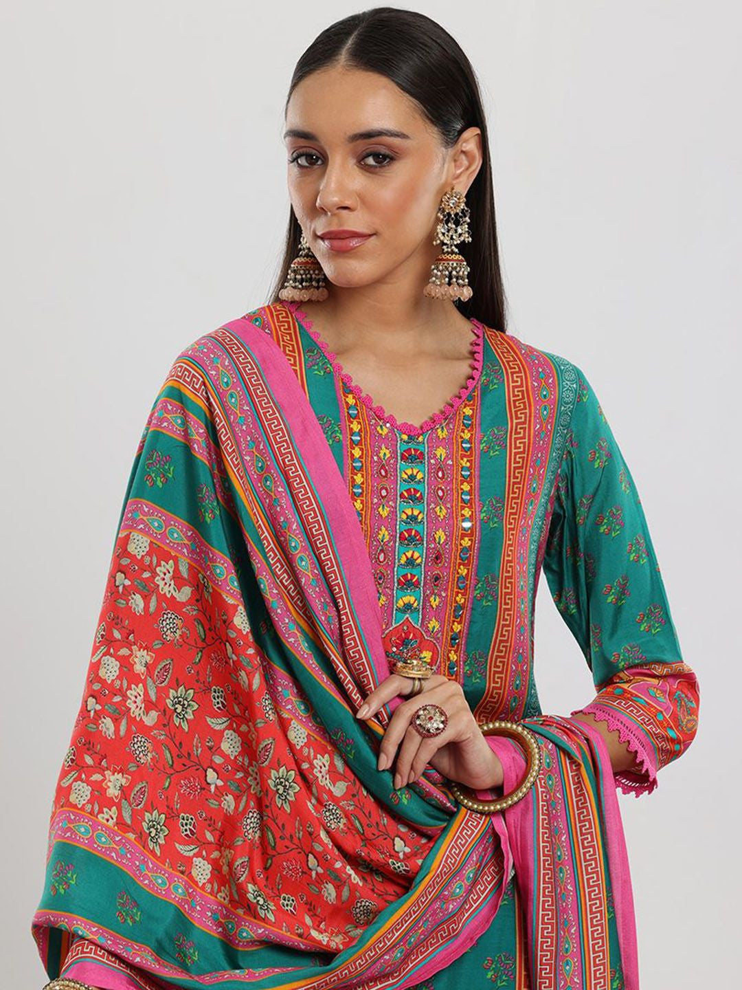 Women Ethnic Motifs Printed Kurta with Salwar & Dupatta