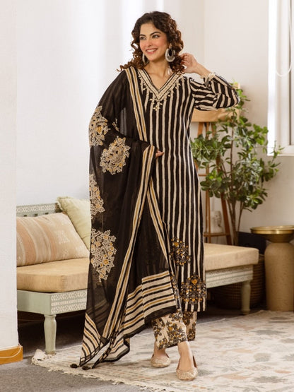 Kamli Sable Cotton Suit Set