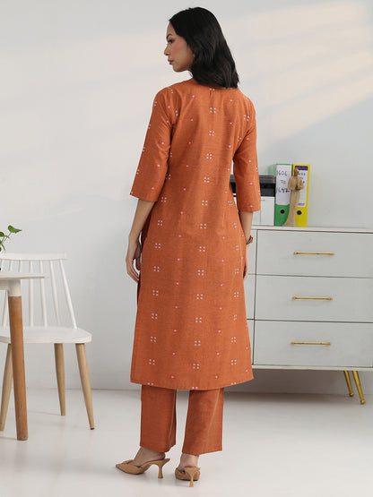 Women Ethnic Motifs Printed Regular Thread Work Kurta with Trousers